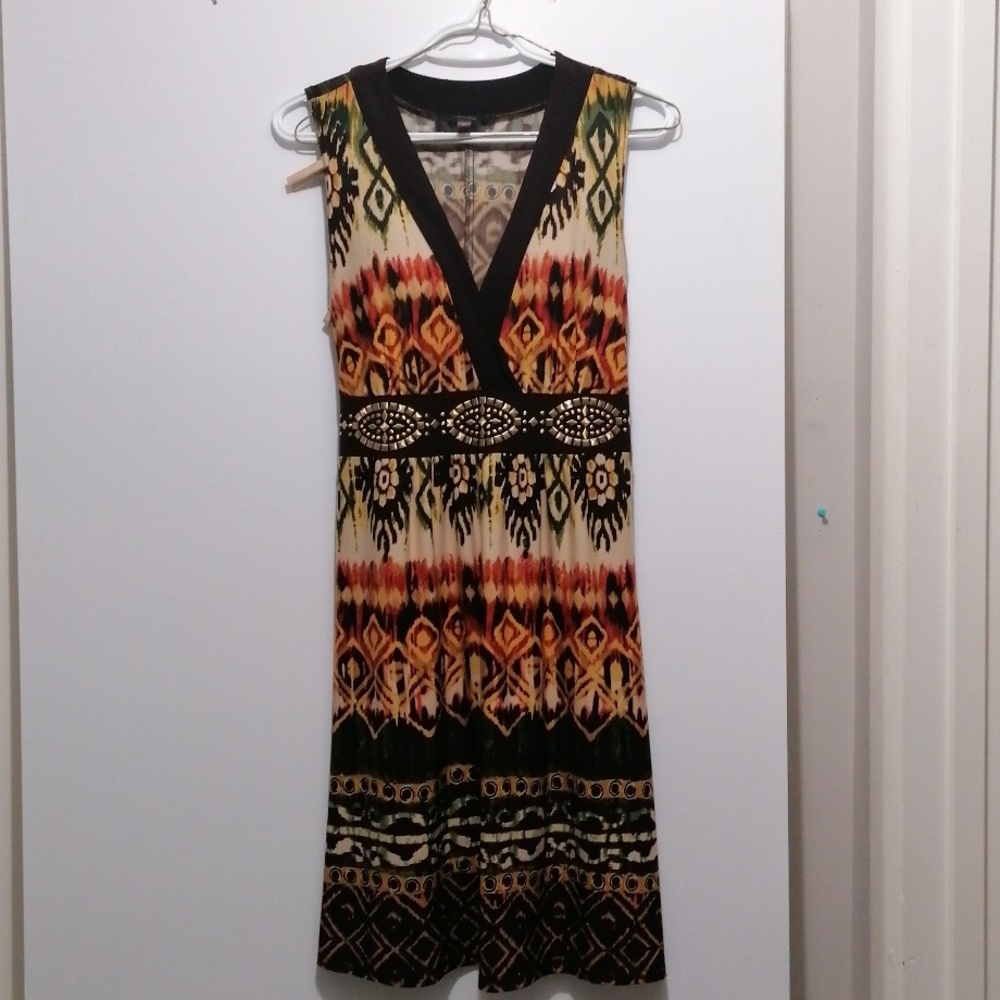 🟢Cute brown yellow and orange dress